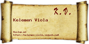 Kelemen Viola névjegykártya